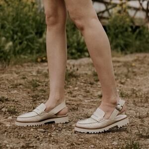 Freda Salvador Textured Cream Slingback Mules